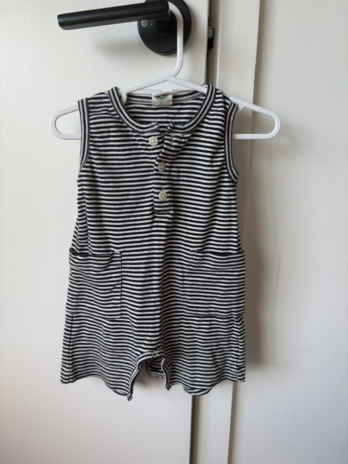 Nature Baby stripe cotton sort overalls - Image 1